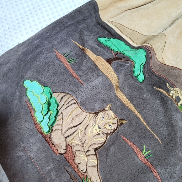 QUACKER FACTORY VINTAGE EUC WOMENS SZ 3X GENUINE SUEDE LEATHER SAFARI JACKET - Picture 5 of 10